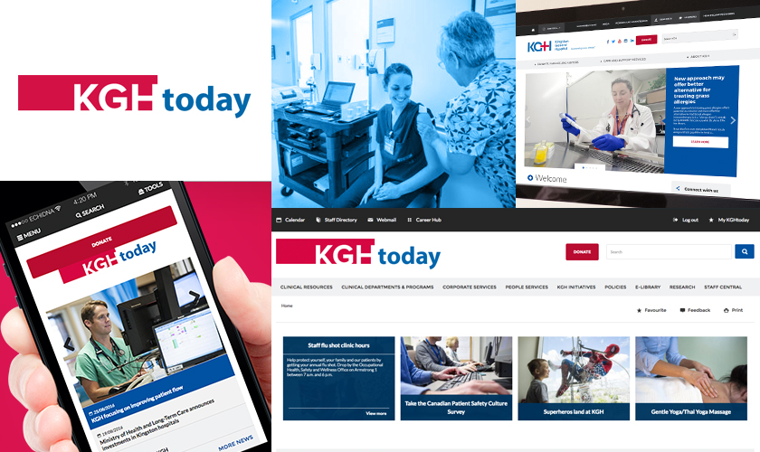 Images representing the Kingston General Hospital website.