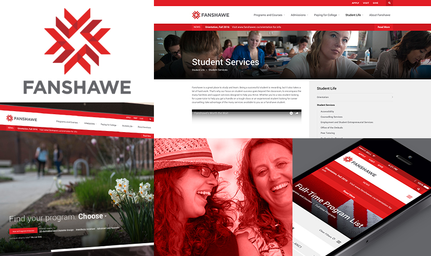 A visual representation of the Fanshawe College Website.