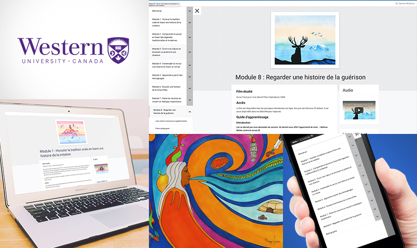 collage of work screens and Western University logo