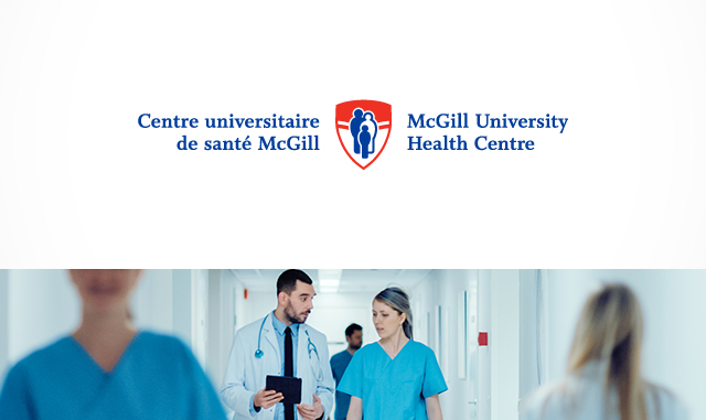 MUHC logo over picture of doctor