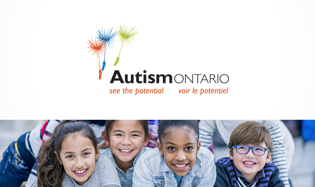 Autism Ontario logo and picture of children